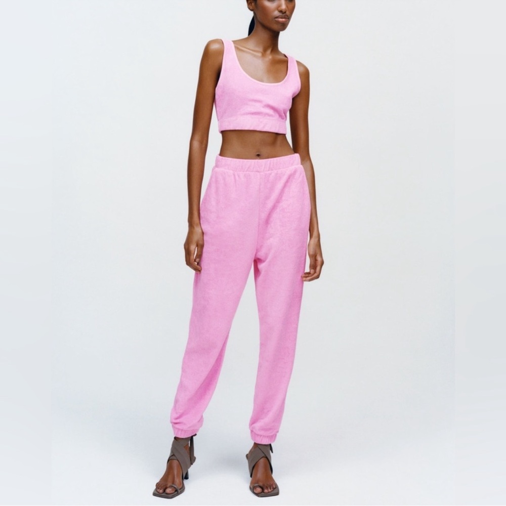 Zara (NWT) Two-Piece Matching Pink Terry-Cloth Set
